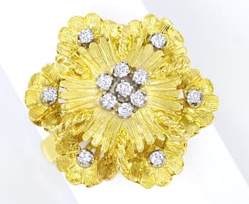 Foto 1 - Ring große Blüte mit Diamanten in 18K Gold, S5605